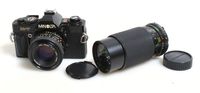 MINOLTA X-7A 35MM FILM CAMERA 50MM 1.7 AND 80-200MM MACRO ZOOM STUDENT PACKAGE