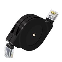 CNCOB Cat6 Ethernet Cable Retractable rj45 8p8c Flat Gigabit Network Cable Laptop Internet Connection Jumper （1 Piece） (5.9 feet (1.8M))