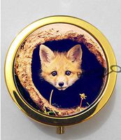 BlackKey Animal Fox 3-Compartment Decorative Pocket Gift Box Case Organizer for Pill, Color 2 -415