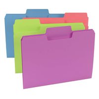 Smead SuperTab File Folder, Oversized 1/3-Cut Tab, Letter Size, Assorted Bright Colors, 24 per Pack (11957)