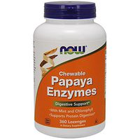 NOW Supplements, Papaya Enzyme with Mint and Chlorophyll, Digestive Support*, 360 Chewable Lozenges