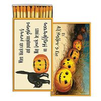 HomArt Decorative All Hallows Eve Halloween Match Boxes with Long Kitchen Matches Great for Lighting Candles, Grills, Fireplaces and More | Set of 6 Match Boxes