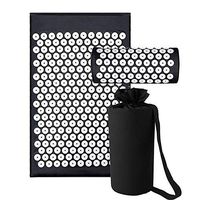 ZHLXZ Yoga Acupressure Mat Back Body Relieve Stress Tension ABS Spike Acupressure Massage Relaxation Pain Pad Mat,Black