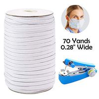 Cysincos White Braided Elastic Cord/Elastic Band/Elastic Rope/White Heavy Stretch Knit Elastic Spool