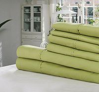 3 Piece:Egyptian Quaility Lux Decor 1800 Series Deep Pocket Bed Sheet/Green/Twin