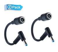 LvpowA+ for HP Charger Adapter Tip, 7.4x5.0mm to 4.5x3.0mm Tip Connector Converter for HP Stream Spectre Pavilion Envy Elitebook Split Chromebook Power Cord [2 Pack]