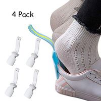 Enpato 4 Pcs Lazy Shoe Helper Shoe Lifting Helper Fits All Shoes Portable Handled Shoe Horn for Seniors Elderly Disabled