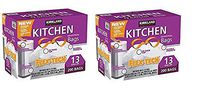 Kirkland Signature Drawstring Kitchen TRW, Trash Bags - 13 Gallon - 200 Count (2 Pack 13 Gallon 200 Bags)