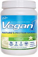 Nutrition 53 Vegan 1 Natural Protein Shake Powder, Natural, Balanced, Vanilla (1.5 lb) …
