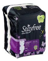 Stayfree Ultra Thin Pads Overnight With Wings , 14 CT (Pack of 8)