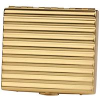 Men's Pure Copper Cigarette Case, Water Ripple Cigarette Box Can Hold 20 Cigarettes for Smokers' Gifts 3.42 * 3.23 * 0.67'',Gold