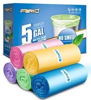 Small Garbage Bags,5 Gallon Trash Bags FORID Trash can Liners for Office,Home Waste bin, Bathroom, Kitchen(5 Colors)