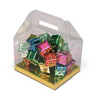 Clear PVC Gable Boxes with Gold Bottom | Quantity: 24 | Width: 4"