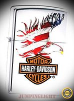 28082 Harley Davidson American Eagle Image on Chrome Lighter - Premium Lighter Fluid (Comes Unfilled) - Made in USA!