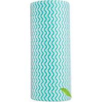Kitchen Paper Towels Disposable Household Towels Water and Oil Absorbing Tissue Wet/Dry Use Printed Dish Cloth (50 Sheets/1 Roll) (Green)
