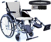 Karman S-Ergo 115 Ultra Lightweight Ergonomic Wheelchair | Seat Size 20" X 17" | Upgraded to Elevating Legrests | Fixed Wheels in Silver & Free Black Wheelchair Seatbelt!
