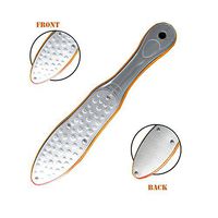 Coopsion Thickening Fine Rivet Stainless Steel and Silica Gel Feet Callus Remover - Double-Side Grinding(Orange)