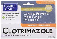 Family Care Clotrimazole Anti Fungal Cream, 1% USP Compare to Lotrimin 1oz LhhNfe, Pack of 1
