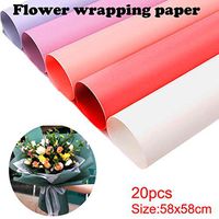 20Pcs Flower Wrapping Paper Solid Color Handmade DIY Bouquet Wrapping Material for Gifts (Purple)