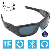 Bluetooth Camera Sunglasses Full HD 1080P Video Recorder Camera with UV Protection Polarized Lens, CAMXSW A Great Gift for Your Family and Friends, Black