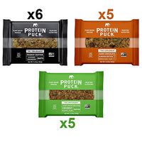 Protein Puck 3 Flavor Protein Bar Variety Pack (6 Peanut Butter, 5 Almond Butter, 5 Sunflower Butter)