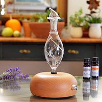 Aromatherapy Diffuser - Professional Grade - Wood and Glass (Orbis Lux Vitis), Premium, Essential Oil Diffuser, Nebulizer, Nebulizing Machine, Waterless