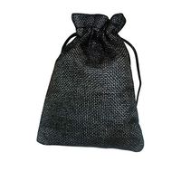 LKXHarleya 50PCS Burlap Gift Bag with Drawstring, Small Burlap Hessian Party Favor Bags, Jewelry Pouches Candy Treat Jute Bag for Wedding Party DIY Craft and Christmas, 5inch X 7inch, Black
