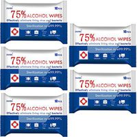 Wet Wipes 75% Cleaning Wipes Disposable Wet Wipes Travel Size, Cleaning Wet Tissue Wet Wipes Pads Paper for Germs, Dust, Toys Phone, Hands, Unscented for Babies Kids Adult(10 Wipes 6 Packs)