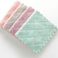 onestaring 5Pcs Water Absorbent Washing Dish Cloth Towel Rag Clean Tablecloth for Home Kitchen Gray Green