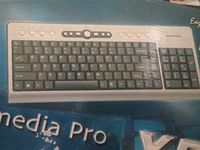 Eagle Touch 104 Key Slim Multimedia Pro Silver Black Keyboard USB w/ 2 Port USB Hub