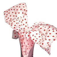 Small Red Polka Dot Hearts on White Tissue Paper Gift Wrapping 20"x30" Sheets (10)
