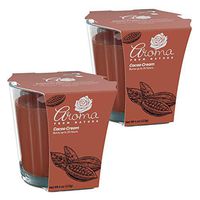 Aroma From Nature Cacao Cream 4 oz AireCare Scented Candle - 2 Pack - Aromatherapy Candles - Home Fragrance - Apothecary Glass With Single Wick