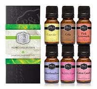 Slime Set of 6 Fragrance Oils - Premium Grade Scented Oil - 10ml - Bubble Gum, Cotton Candy, Cupcake, Pink Lemonade, Cola, Marshmallow