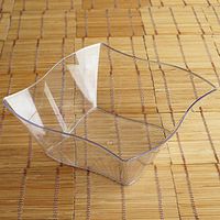 BalsaCircle 24 pcs 35 oz Clear Wave Design Plastic Bowls - Disposable Wedding Party Catering Tableware