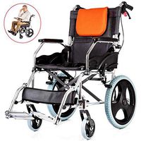 Lightweight Wheelchair Adult Small Folding Volume Attendant-Propelled Wheelchairs Folding Elderly Disabled Solid Tire Portable Travel Self-Propelled Walker Can Bear 200kg