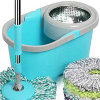 Broom and Dustpan With Long Handle Telescopic Upri Rotating mop - stainless steel lazy mop, household absorbent mop