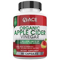 ACE Nutrition Organic Apple Cider Vinegar Capsules (1000 mg) with Probiotics (1 Billion Units) | Natural Detox and Weight Loss Supplements | Cayenne Pepper | Non-GMO, Gluten Free