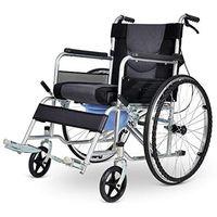 Cajolg Portable Wheelchair, Foldable Lightweight Wheel Chair Elderly Disabled Scooter Manual Wheelchairs with Footrest Wheelchairs,Gray