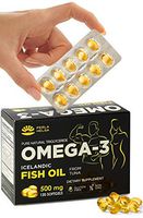 Omega 3 Tuna Fish Oil Wild Caught from Iceland with Highest DHA in Nature -Highest Absorption Due to EPA & DHA Triglyceride Form – Burpless, Easiest to Swallow
