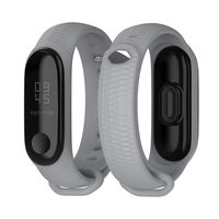 Mijobs Compatible Xiaomi Mi Band 3, Soft Silicone Replacement Bands Breathable Soft Strap Bracelet Accessories Compatible Xiaomi Mi Band 4 Smart Watch Bracelet Wristband with Clasp (Gray)