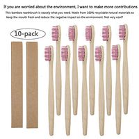 GWOKWAI 10 Pack Bamboo Charcoal Toothbrushes, Natural Biodegradable Eco-Friendly Bamboo Charcoal Tooth Brush with Colored Bristles for Home Hotel Travel Household