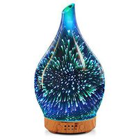 Essential Oil Diffuser 3D Glass Aromatherapy Ultrasonic Humidifier - 7 Color Changing LEDs, Waterless Auto-Off,Timer Setting, BPA Free for Home Hotel Yoga Leisure SPA Gift 100ml