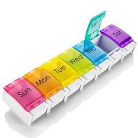 7 Day Pill Organizer - with Push Button Assisted Open a Daily Travel Pill Box Case Planner and Large Compartments for Medication Vitamins Fish Oil & Supplements, BPA Free