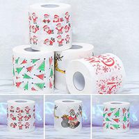 Lucoo Novelty Christmas Toilet Paper Roll Home Santa Claus Bath Toilet Roll Paper Christmas Supplies Decor Tissue Paper Xmas Party/Gag Gift/Bathroom Decor (Santa Claus and Dog)