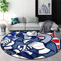 RUGSMAT Fireman Area Rugs Ring 3D Non-Slip Rug,American Theme Firefighter Home Decor Foor Carpet Diameter-39