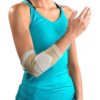 DonJoy Advantage DA161ES02-TAN-S Deluxe Elastic Elbow for Sprains, Strains, Golfer's and Tennis Elbow, Tan, Small 8", 9"