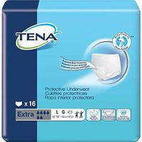 TENA Protective Underwear, Extra Absorbency-Size Large Waist / Hip 45" - 58" Weight Over 185 lb - Pack of 16