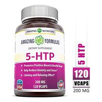 Amazing Formulas 5 HTP Supplement * 200mg Hydroxytryptophan Capsules Made from Griffonia Simplicifolia Seed Extract * Natural Sleep Support & Relaxation Aid * 120 Vegetarian Capsules Per Bottle