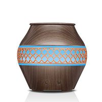 Ominihome Aroma Essential Oil Diffuser, 120ml Mini Wood Grain Cool Mist Humidifier Small Fragrance Oil Diffuser with 4 Mist Output for Baby/Office/Home/Study/Yoga/Spa/Travel, Valentines Gift