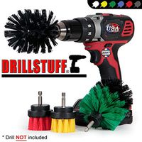 Power Scrubbing Brush - Cordless Drill Attachment Set - Shower Cleaning Brush for Drill - Stiff Bristle Concrete/Deck Scrub Brush - Kitchen Stove/Oven/Sink Scrub Brush - BBQ Grill Cleaning Brush